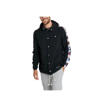 Jacheta sport barbati  colectia Authentic - neagra - 100% poliester - cu gluga - fara model
