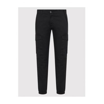 Pantaloni barbati -  bumbac organic - fermoar - negru -
