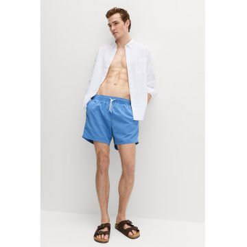 Pantaloni scurti de baie din material cu uscare rapida - Albastru azur
