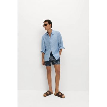 Pantaloni scurti de baie din material cu uscare rapida - Bleumarin