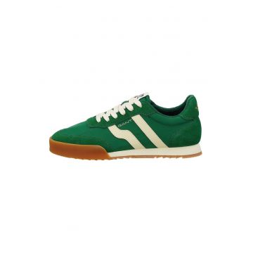 Pantofi sport din piele intoarsa cu garnituri din material textil Baylle - Verde inchis