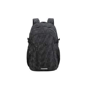 Rucsac unisex cu buzunare cu fermoar - Negru