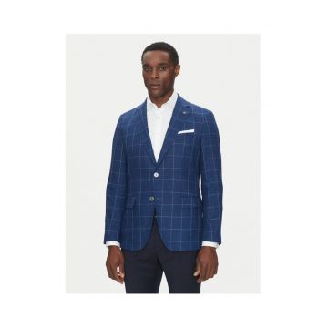 Sacou barbat  cu model - albastru