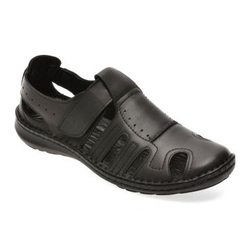 Sandale BITE THE BULLET negre, 9521, din piele naturala