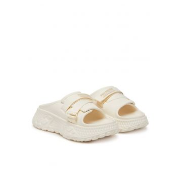Slapi unisex -  alb - material sintetic