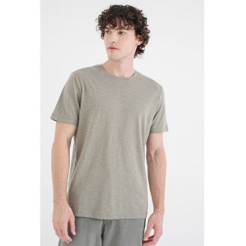 Tricou cu decolteu rotund - Verde deschis