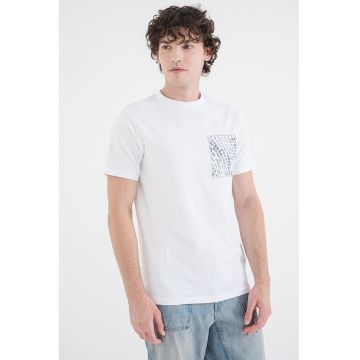 Tricou cu imprimeu text - Alb optic