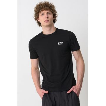 Tricou cu model uni Gircollo - Alb/Negru