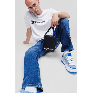 Tricou de bumbac organic cu imprimeu logo - Alb optic