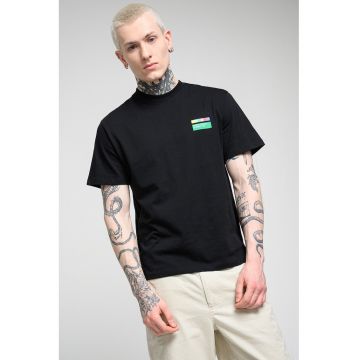 Tricou din bumbac cu imprimeu text - Rosu/Verde/Negru