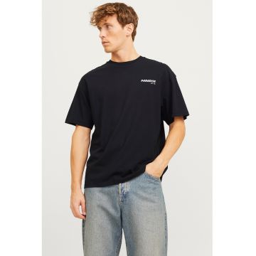 Tricou lejer cu imprimeu pe partea din spate - Negru