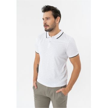 Tricou polo barbati cu model din bumbac - Regular Fit - Volano O-Glacier - alb - Alb