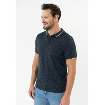 Tricou polo barbati cu model din bumbac - Regular Fit - Volano O-Glacier - albastru marin - Bleumarin