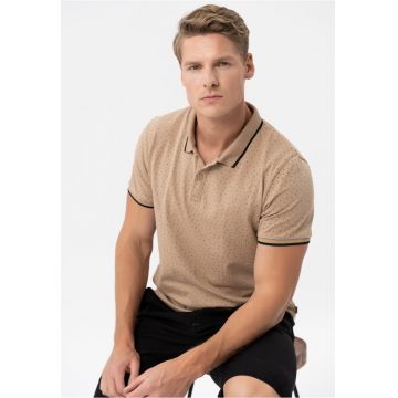 Tricou polo barbati cu model din bumbac - Regular Fit - Volano O-Glacier - bej - Bej