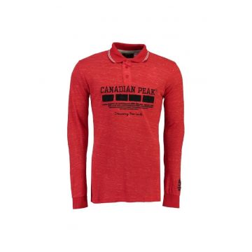 Tricou polo barbati  rosu - bumbac - cu broderie -