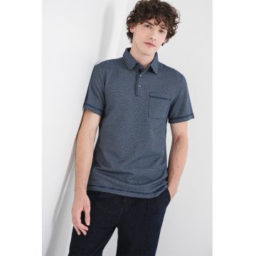 Tricou polo cu buzunar pe piept - Bleumarin