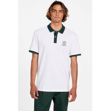 Tricou polo cu detalii contrastante - Alb