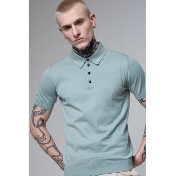 Tricou polo cu model uni - Verde deschis