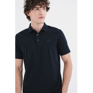 Tricou polo din amestec de bumbac - Albastru ultramarin
