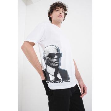 Tricou regular fit cu imprimeu - Alb optic