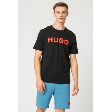 Tricou regular fit cu logo cauciucat Dulivio