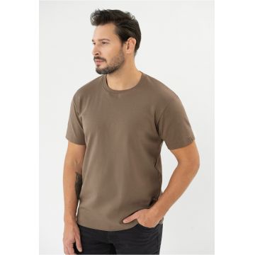 Tricou uni din bumbac - Comfort Fit -  T-Bas - bej -