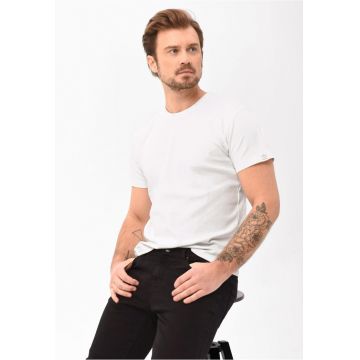 Tricou uni din bumbac - Comfort Fit -  T-Bas - crem -