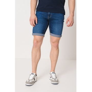 Bermude slim fit cu talie medie Washington - Albastru inchis