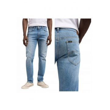 Blugi Barbati -  Daren Zip Fly - W36-L30 US - Albastru - Straight Fit - Bumbac - Design Clasic Casual - Ideal Pentru Uz Zilnic - Lungi