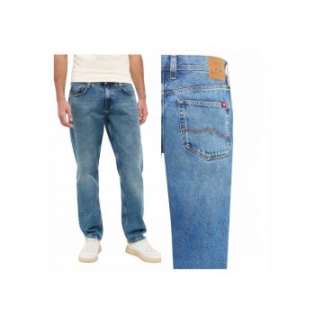 Blugi Barbati -  Denver Straight - Marime W32-L34 - Albastru - Straight Fit - Bumbac - Design Clasic Casual - Lungi - Ideal Pentru Uz Zilnic