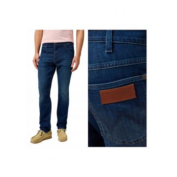 Blugi Barbati -  Greensboro - W30-L34 US - Albastru - Regular Fit - Bumbac - Design Clasic Casual - Ideal Pentru Uz Zilnic - Lungi