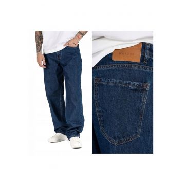Blugi Barbati -  Jason Z - Marime W34-L32 - Albastru - Regular Fit - Bumbac - Design Clasic Casual - Lungi - Ideal Pentru Uz Zilnic