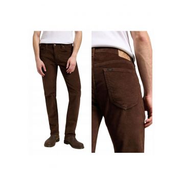 Blugi Barbati -  Style Daren Zip Fly - W33-L32 US - Maro - Straight Fit - Bumbac - Design Clasic Casual - Ideal Pentru Uz Zilnic - Lungi