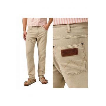 Blugi Barbati -  Style Greensboro - W31-L30 US - Bej - Straight Fit - Bumbac - Design Clasic Casual - Ideal Pentru Uz Zilnic - Lungi