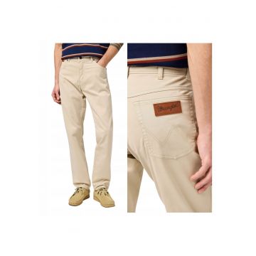 Blugi Barbati -  Style Texas Slim - W30-L32 US - Bej - Slim Fit - Bumbac - Design Clasic Casual - Ideal Pentru Uz Zilnic - Lungi
