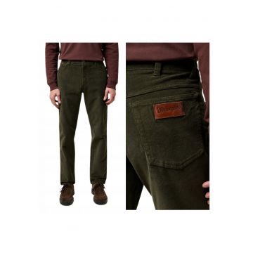 Blugi Barbati -  Style Texas Slim - W34-L34 US - Verde - Slim Fit - Bumbac - Design Clasic Casual - Ideal Pentru Uz Zilnic - Lungi