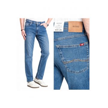 Blugi Barbati -  Washington Straight - Marime W31-L34 - Albastru - Straight Fit - Bumbac - Design Clasic Casual - Lungi - Ideal Pentru Uz Zilnic