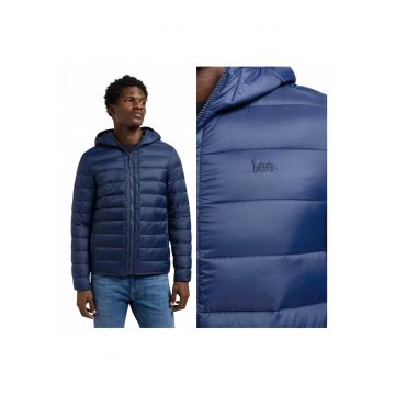Geaca Barbati -  Puffer Jacket - M INTL - Albastru - Regular Fit - Poliamida - Design Clasic Casual - Ideal Pentru Uz Zilnic - Caldura si Confortabila
