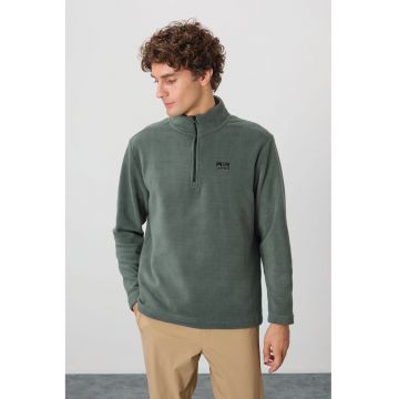 Hanorac  barbati - fermoar - verde salvie - 100% poliester