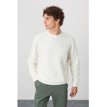 Hanorac  barbati - guler rotund - Dusty White - bumbac 84%