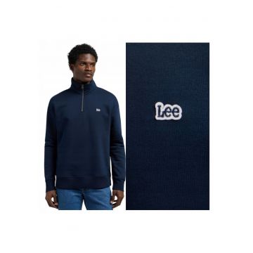 Hanorac casual de barbati -  Marimea S - Bleumarin - Model HALF ZIP SWS - Croiala lejera Relaxed Fit - Inchidere guler cu fermoar scurt tip Half Zip - Material din bumbac 80% si poliester 20%