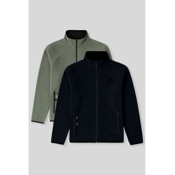 Hanorace barbati -  regular fit - negru - poliester - cu fermoar -