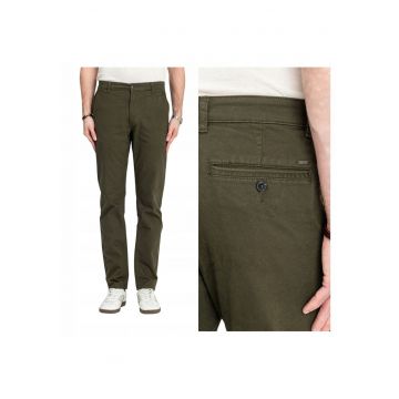 Pantaloni Barbati -  Gerry Chino - Marime W34-L34 - Verde - Regular Fit - Bumbac - Design Clasic Casual - Lungi - Ideal Pentru Uz Zilnic