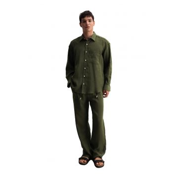 Pantaloni barbati -  kaki - lyocell/poliester
