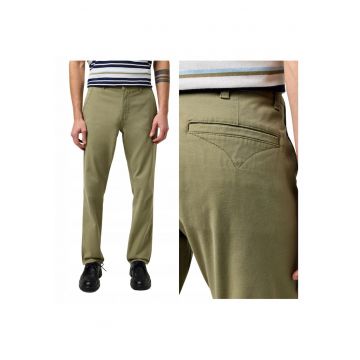 Pantaloni Barbati -  Regular Chino - W38-L32 US - Verde - Regular Fit - Bumbac - Design Clasic Casual - Ideal Pentru Uz Zilnic - Lungi