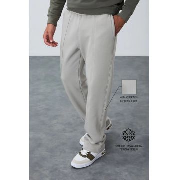 Pantaloni de trening - Barbati - Pantaloni de trening TOMMY pentru barbati - Regular Fit - din bumbac-poliester - Gri deschis -