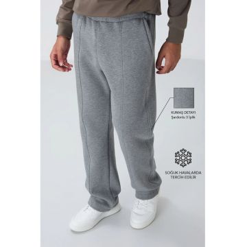 Pantaloni de trening - Barbati - Pantaloni de trening TOMMY pentru barbati - Regular Fit - din bumbac-poliester - Gri -