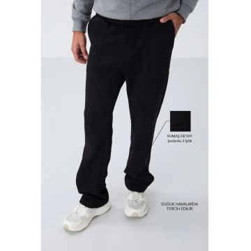 Pantaloni de trening - Barbati - Pantaloni de trening TOMMY pentru barbati - Regular Fit - din bumbac-poliester - Negru -
