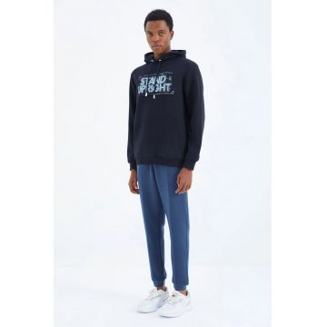Pantaloni de trening - Barbati - Pantaloni de trening TOMMY pentru barbati - regular-fit - din fleece cu 3 fire - Oxford Blue - Albastru