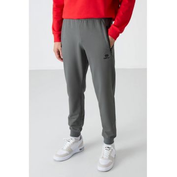 Pantaloni de trening - Barbati - Pantaloni de trening TOMMY pentru barbati - uni - cu buzunar cu fermoar - Gri carbune -